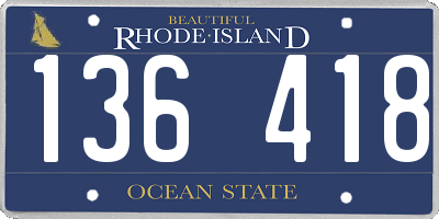 RI license plate 136418