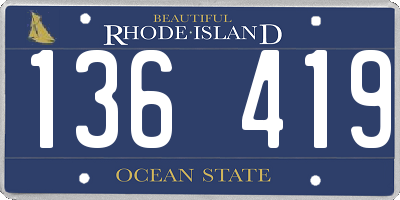 RI license plate 136419