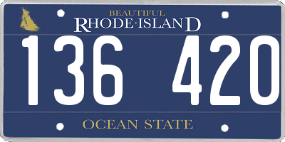 RI license plate 136420