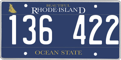 RI license plate 136422