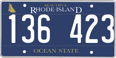 RI license plate 136423