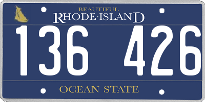 RI license plate 136426