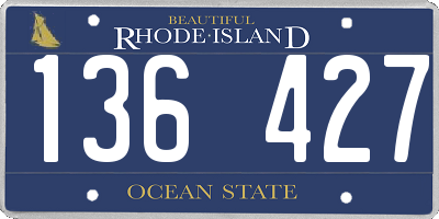 RI license plate 136427