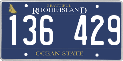 RI license plate 136429