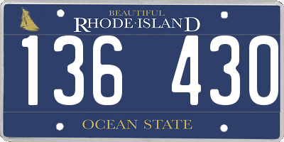 RI license plate 136430