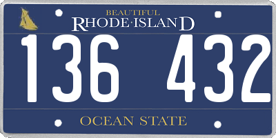 RI license plate 136432