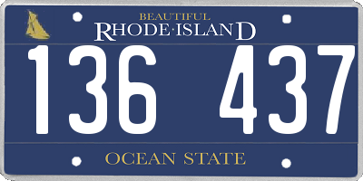 RI license plate 136437