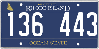 RI license plate 136443