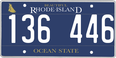 RI license plate 136446