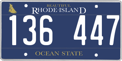 RI license plate 136447
