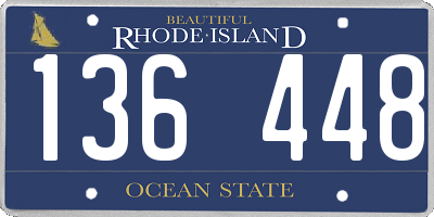 RI license plate 136448