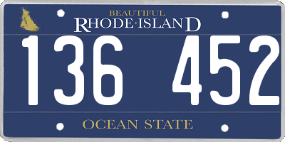 RI license plate 136452