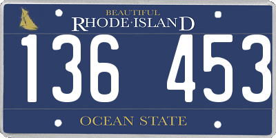 RI license plate 136453
