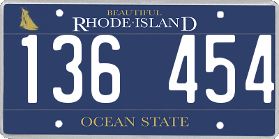 RI license plate 136454