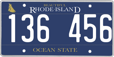 RI license plate 136456