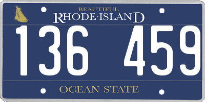 RI license plate 136459