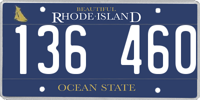 RI license plate 136460