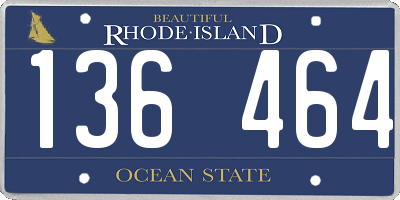 RI license plate 136464