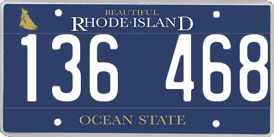 RI license plate 136468