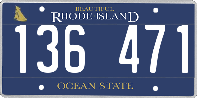RI license plate 136471