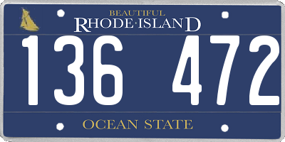 RI license plate 136472