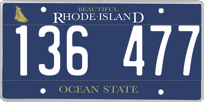 RI license plate 136477