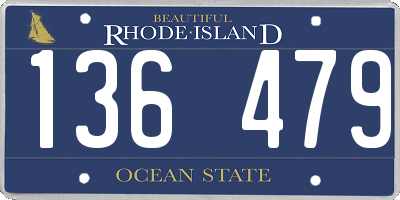 RI license plate 136479