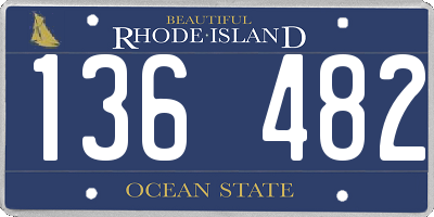 RI license plate 136482