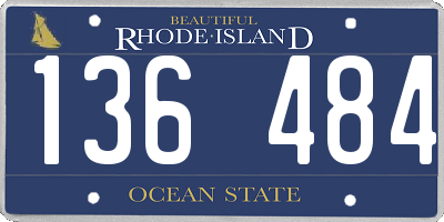 RI license plate 136484