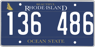 RI license plate 136486