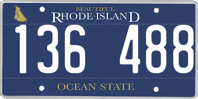 RI license plate 136488