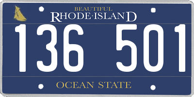 RI license plate 136501