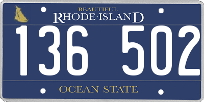 RI license plate 136502