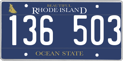 RI license plate 136503