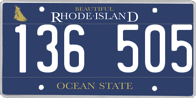 RI license plate 136505
