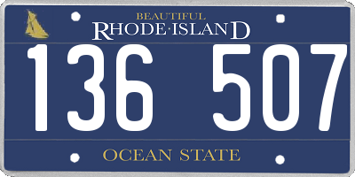 RI license plate 136507