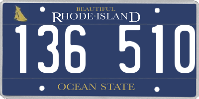 RI license plate 136510