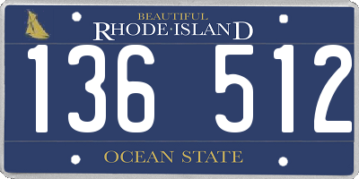 RI license plate 136512