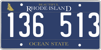 RI license plate 136513