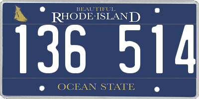 RI license plate 136514