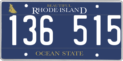 RI license plate 136515