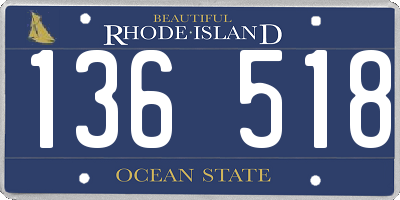 RI license plate 136518