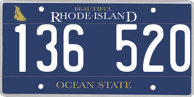 RI license plate 136520