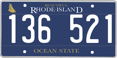 RI license plate 136521