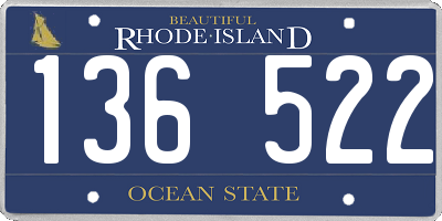 RI license plate 136522