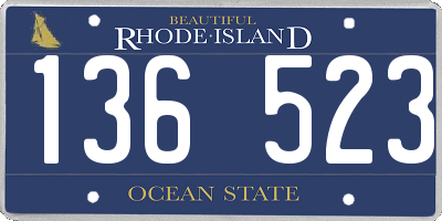 RI license plate 136523