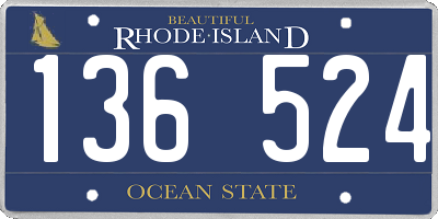RI license plate 136524