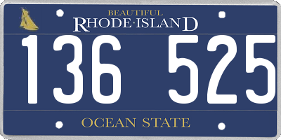 RI license plate 136525