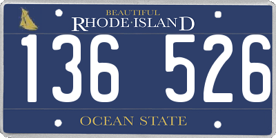 RI license plate 136526