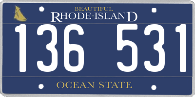 RI license plate 136531